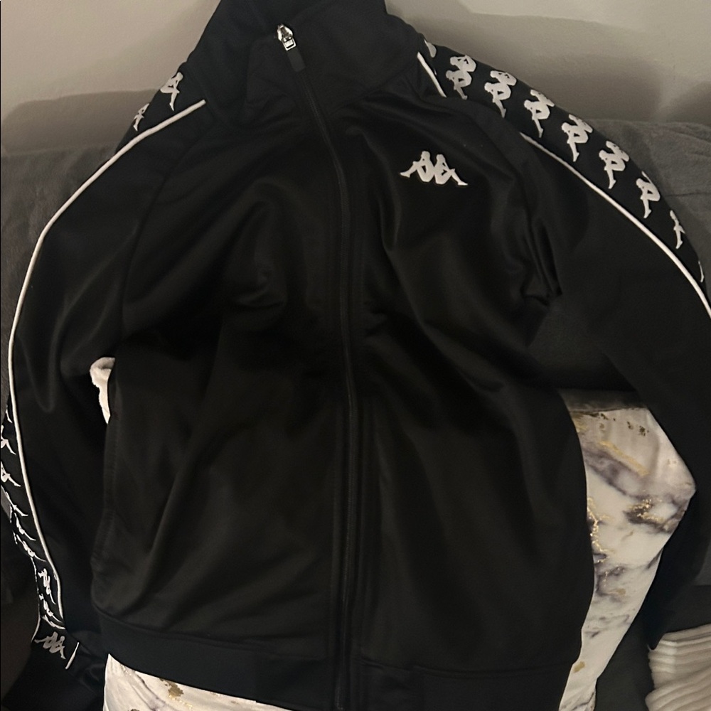 Kappa Black and White Logo Track Jacket